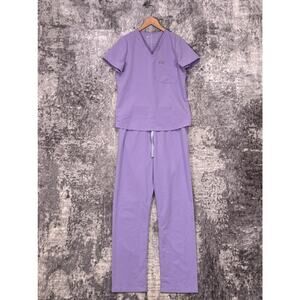FIGS Scrub Set Medium Tall Womens Purple Livingston Pants / Catarina Top